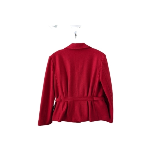 Braetan Vintage red wool blend zip up, Cinch Waist Jacket Size Medium GUC - Picture 2 of 4